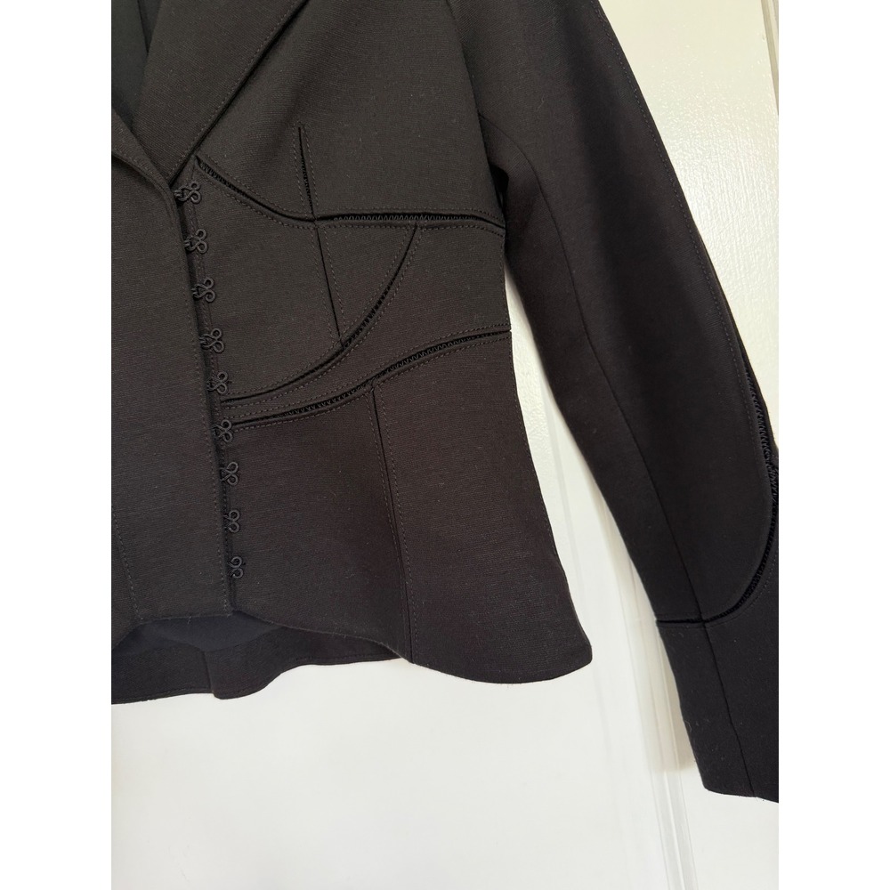 Robert Rodriguez Black Corset Hook & Eye Structured Blazer Jacket Size 4 - Picture 8 of 9